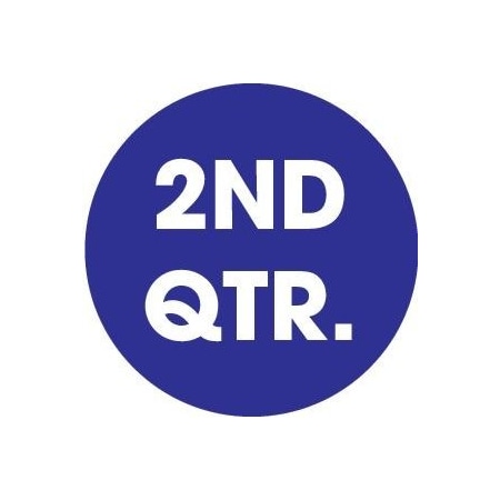 Decker Tape Products Label, DL6993, CIRCLE LABEL 2ND QTR, 2" DL6993